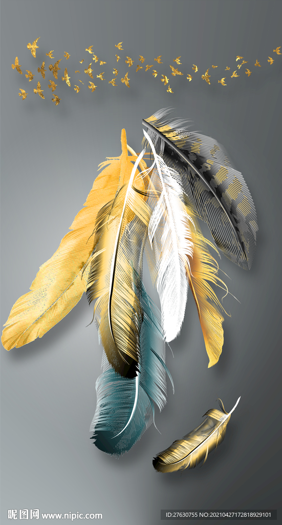 羽毛装饰画