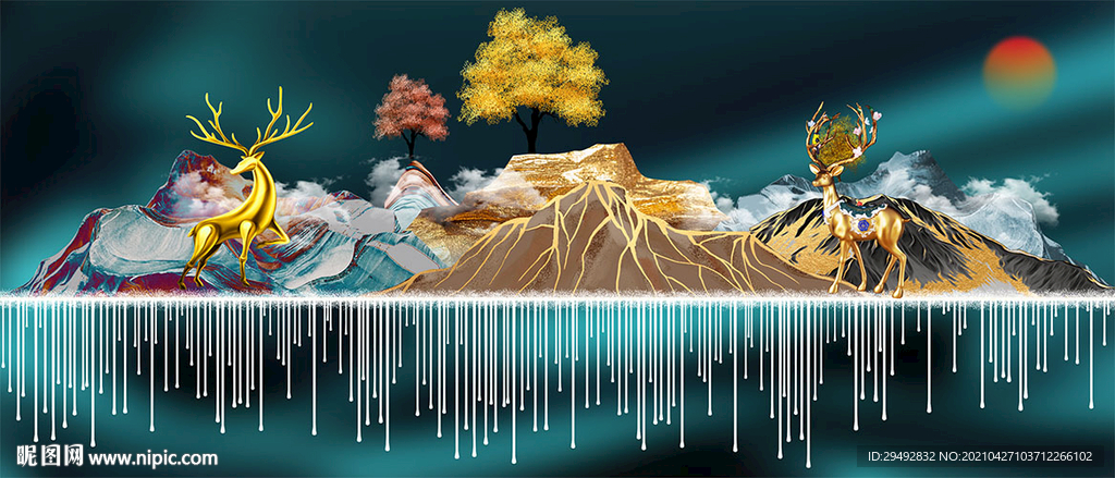 麋鹿立体装饰画