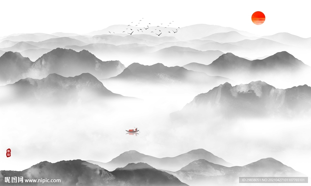 新中式山水画
