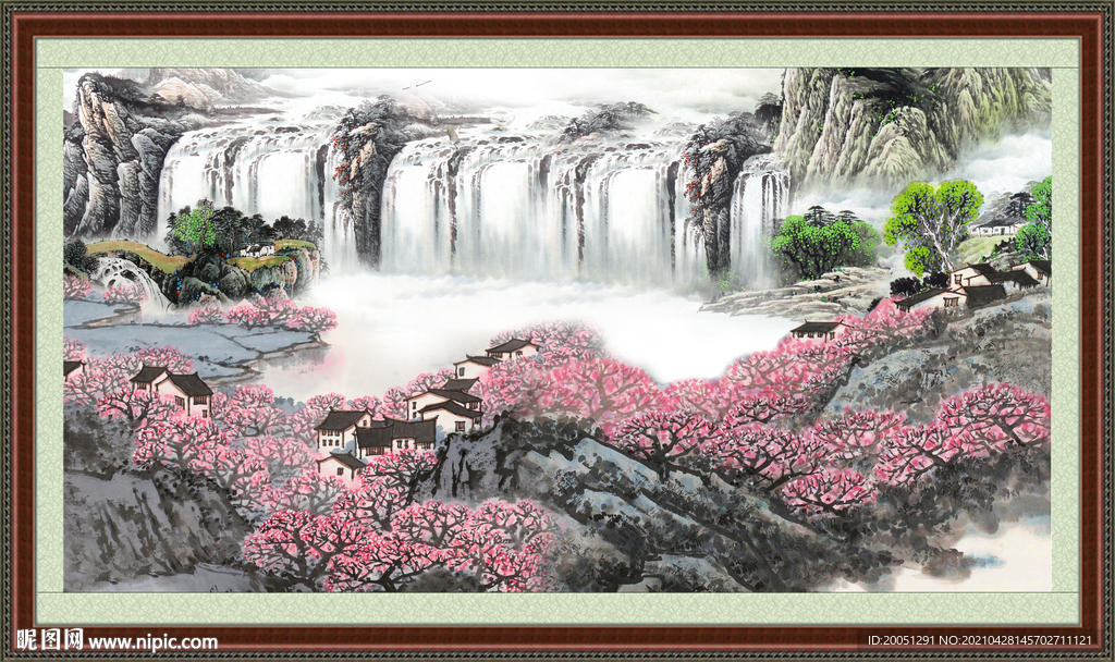 聚财山水画 