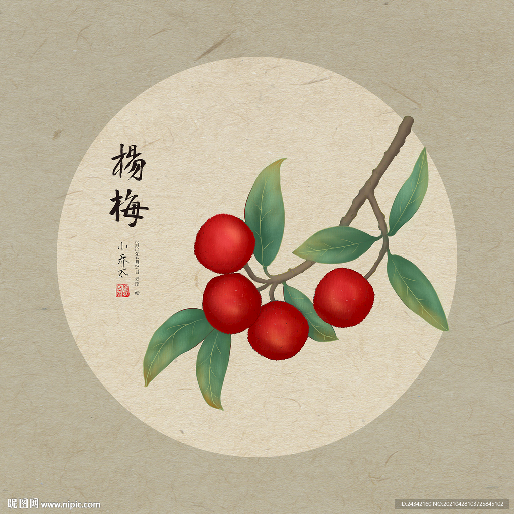 手绘杨梅