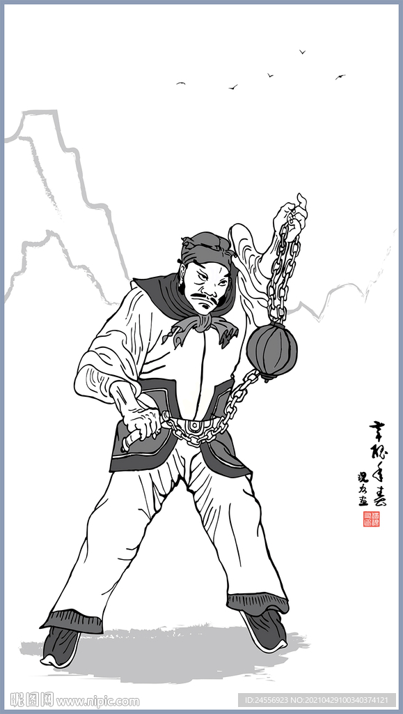 古代武将人物画