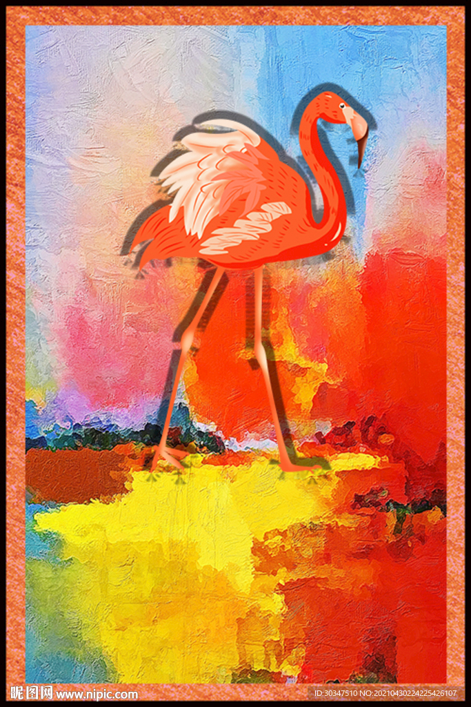 热带火烈鸟装饰画挂画
