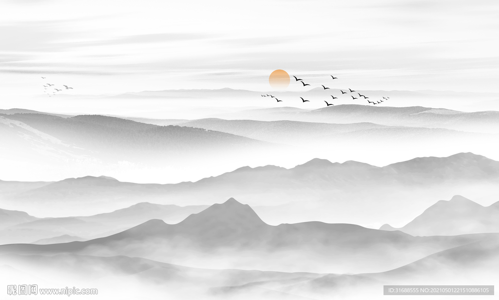 水墨远山