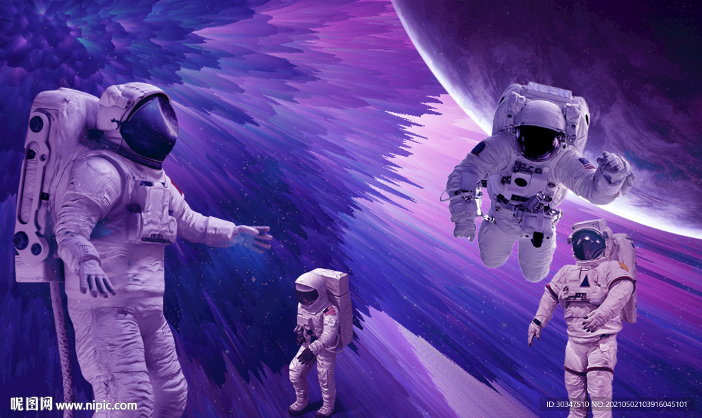 太空人宇航员作业星球背景