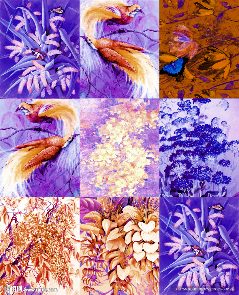 数码印花 大牌花 拼接