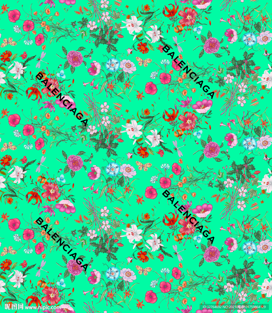 大牌花 数码印花 