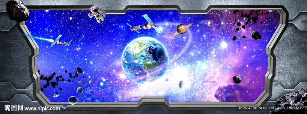 立体飞船舱门酒吧KTV3D背景