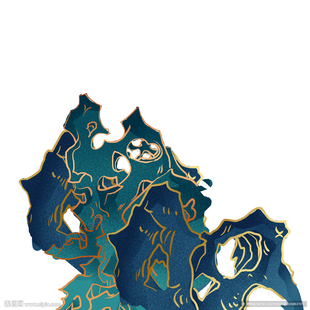 卡通建筑石头元素