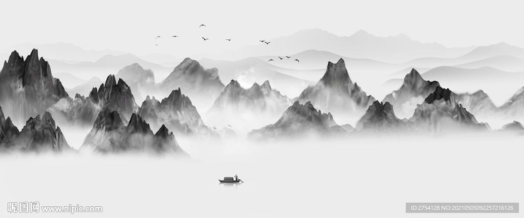 山水画 新中式 晶瓷画
