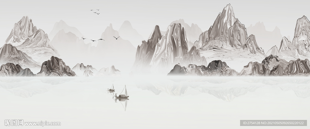 山水画 新中式 晶瓷画