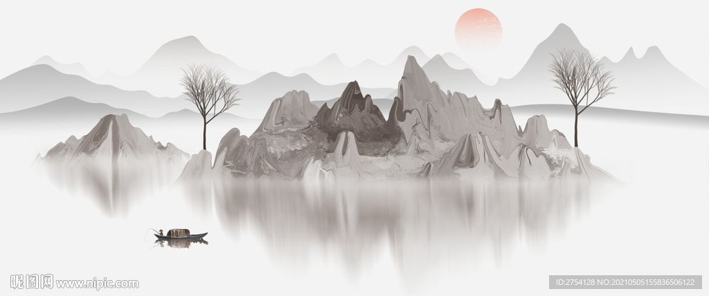 山水画 新中式 晶瓷画