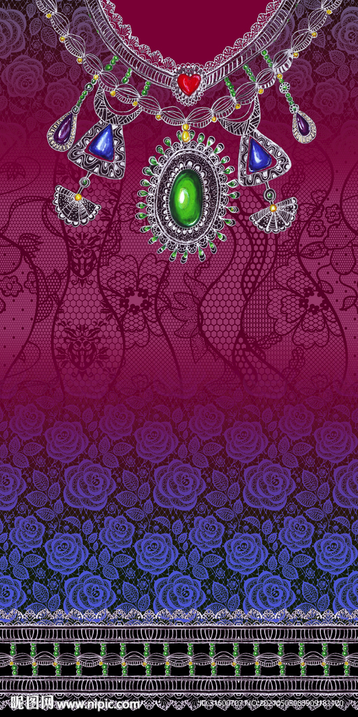 宝石定位花