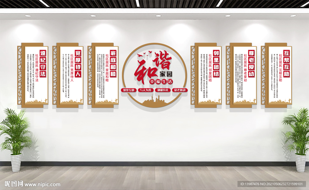 和谐社区文化墙展板