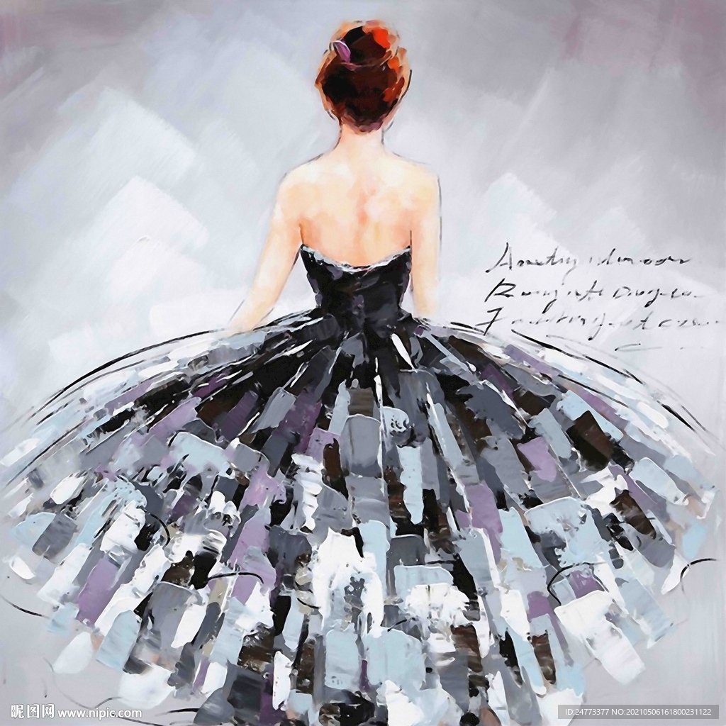 美女背景装饰画