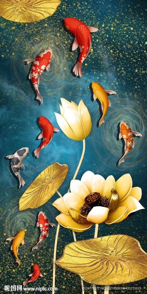 连年有余晶瓷画