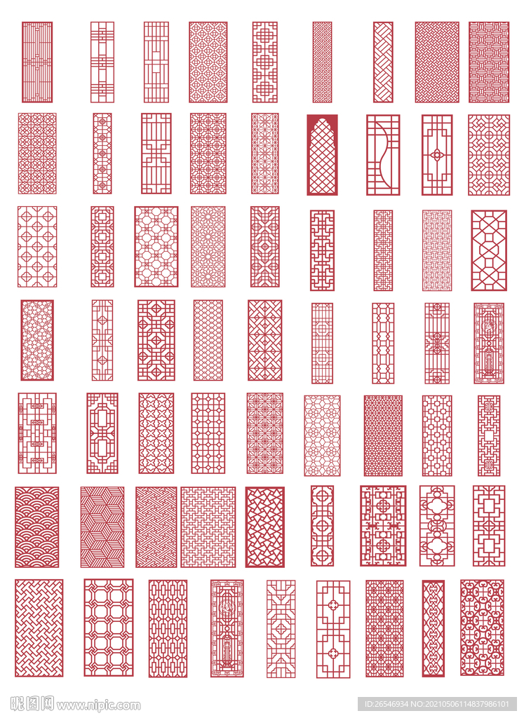 中式古典门窗图案