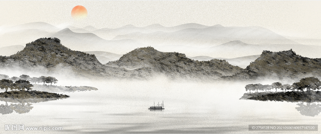 山水画 新中式 晶瓷画