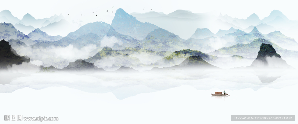 山水画 新中式 晶瓷画