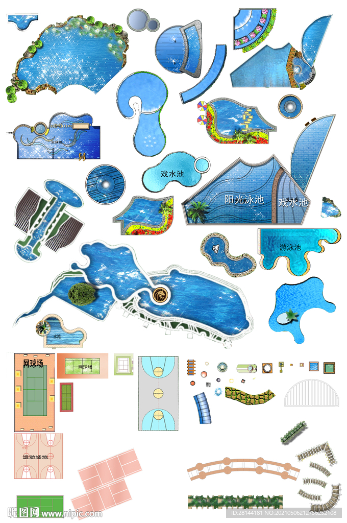 水景小品PSD