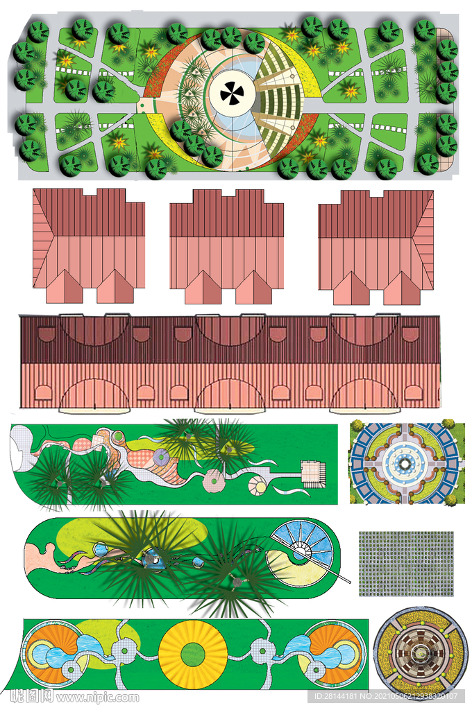 建筑绿化平面PSD