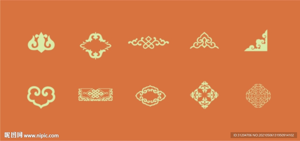 中国古典花纹花角
