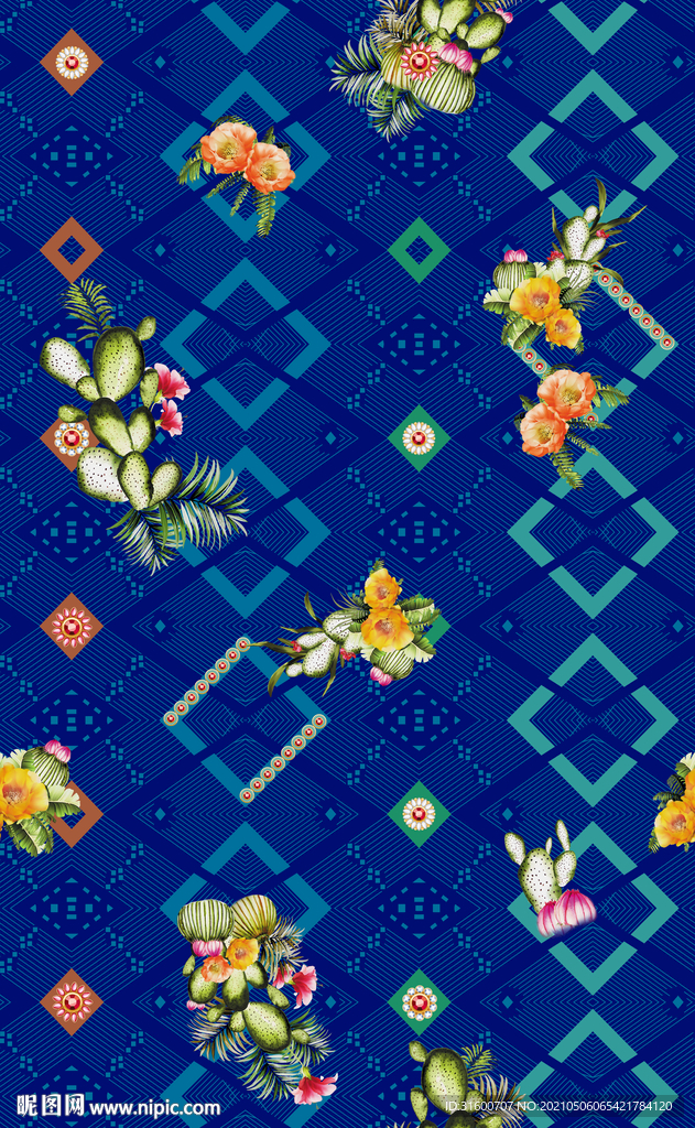几何底花