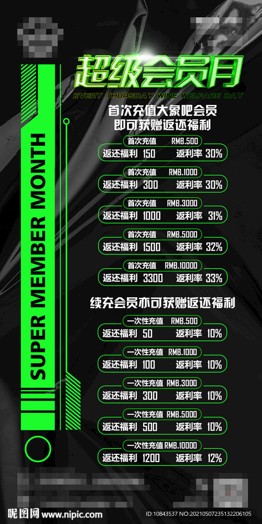酒吧超级会员月海报