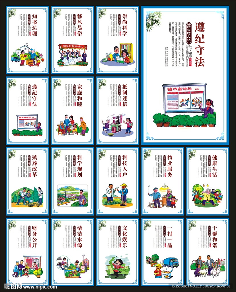 美丽乡村建设展板