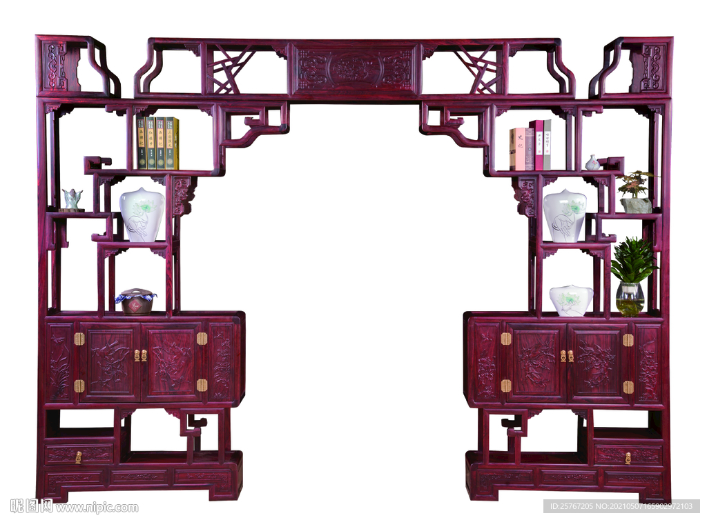 红木家具隔厅柜酒柜博古架抠图
