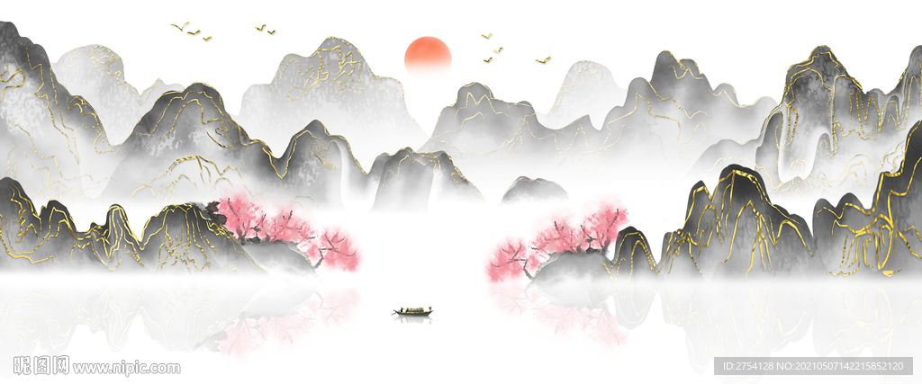 山水画 晶瓷画 新中式