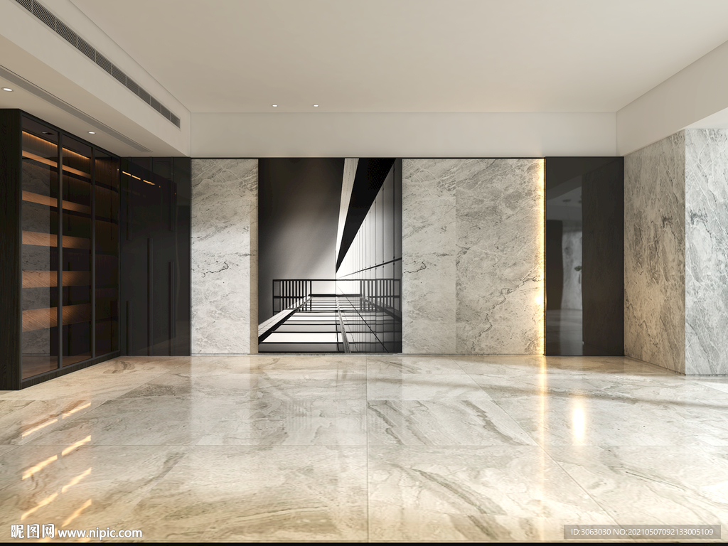 现代客厅空场景