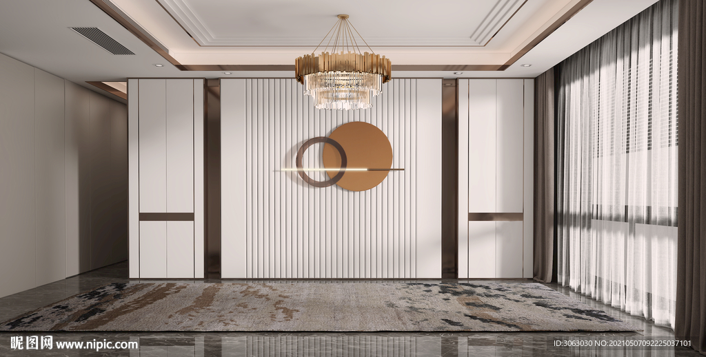 现代客厅空场景