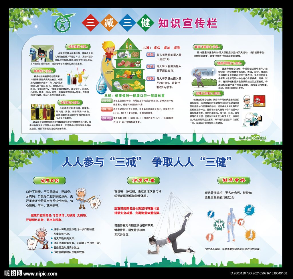 三减三健健康教育宣传栏