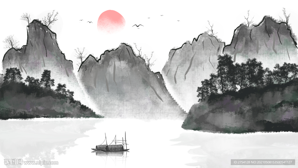 山水画 晶瓷画 新中式