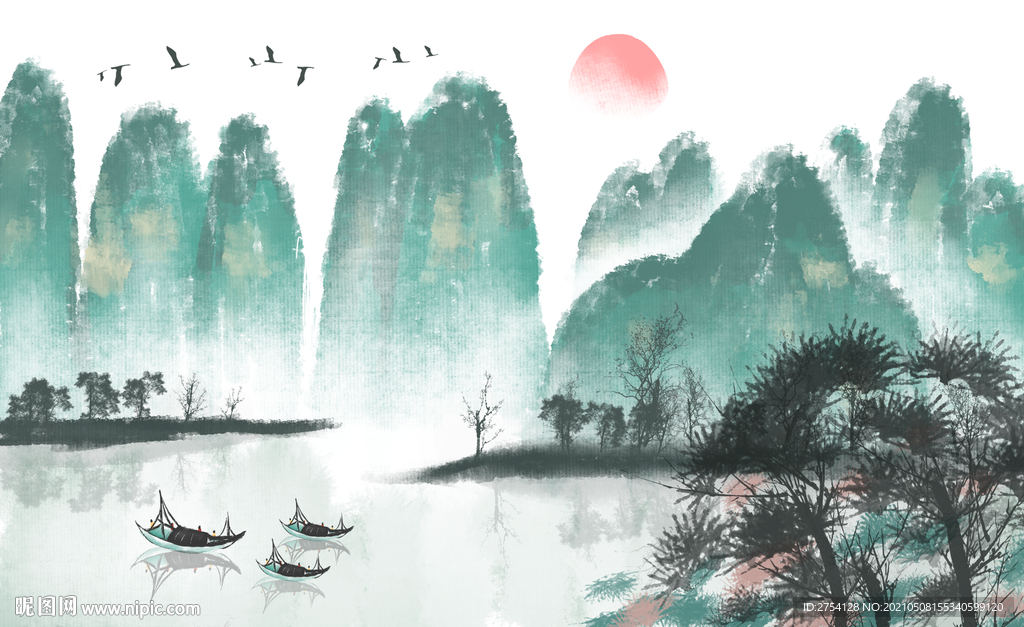 山水画 晶瓷画 新中式
