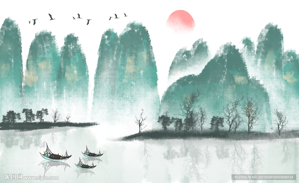 山水画 晶瓷画 新中式
