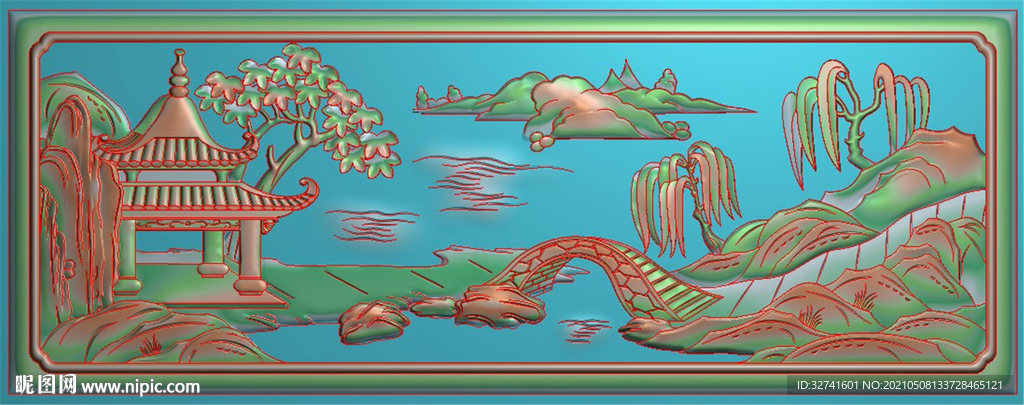 山水柳树