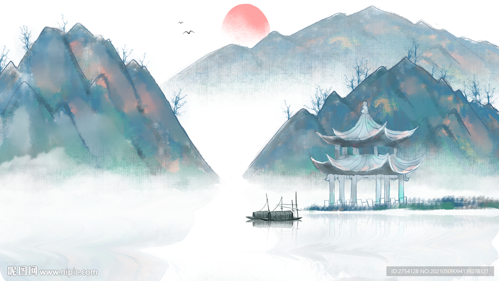 山水画 晶瓷画 新中式