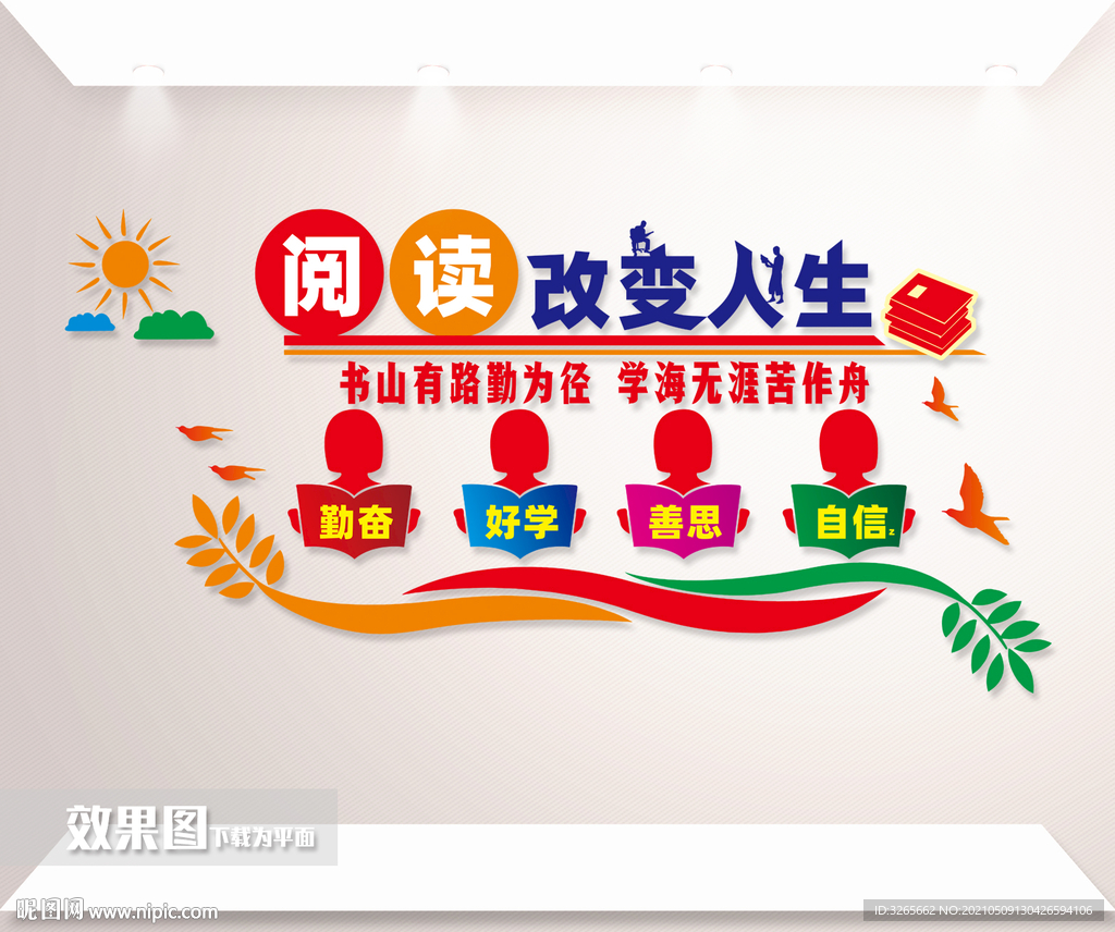 校园阅读室文化墙