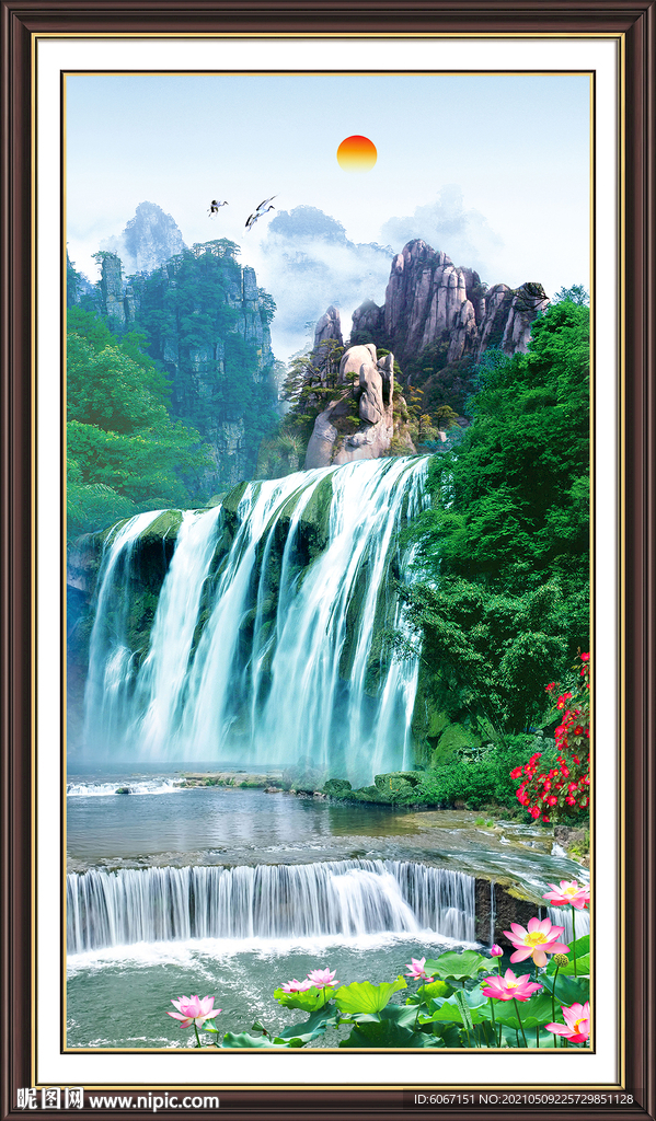 竖幅山水画