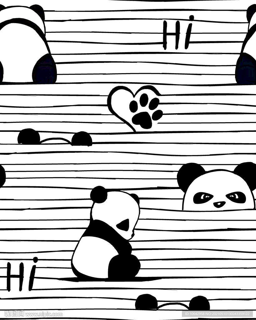 可爱熊猫卡通