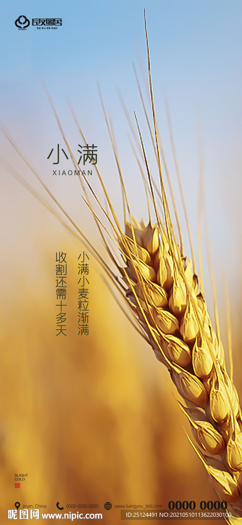 小满 节气 海报 中国传统 微