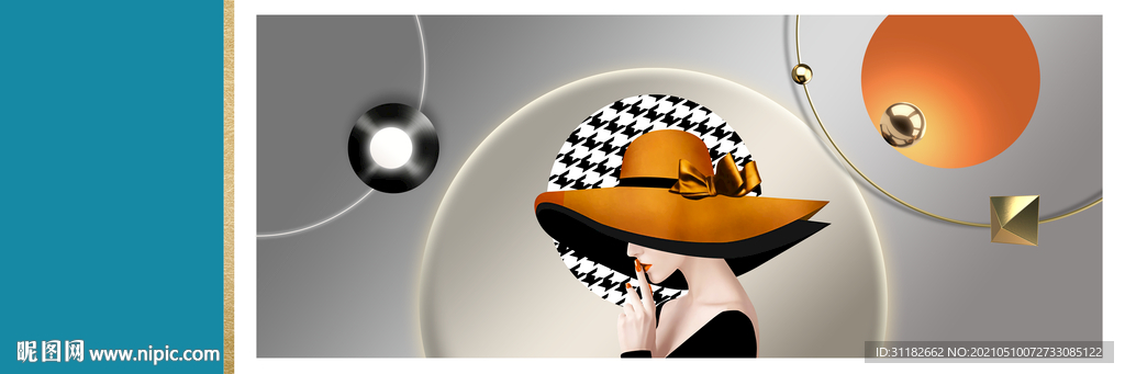 人物灯光床头画