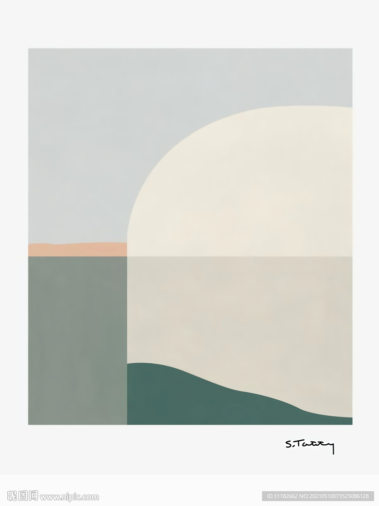 抽象色块组合画