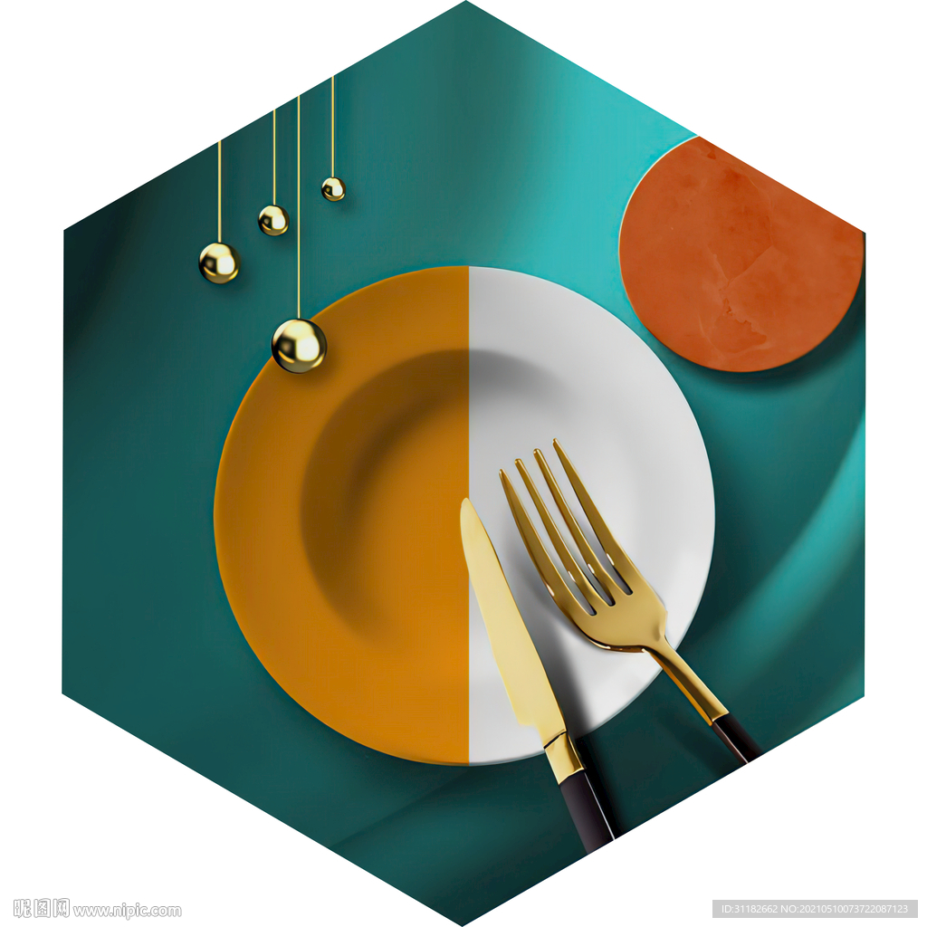 六边形餐厅装饰画