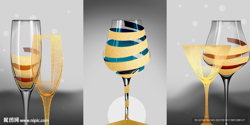 金色酒杯装饰画