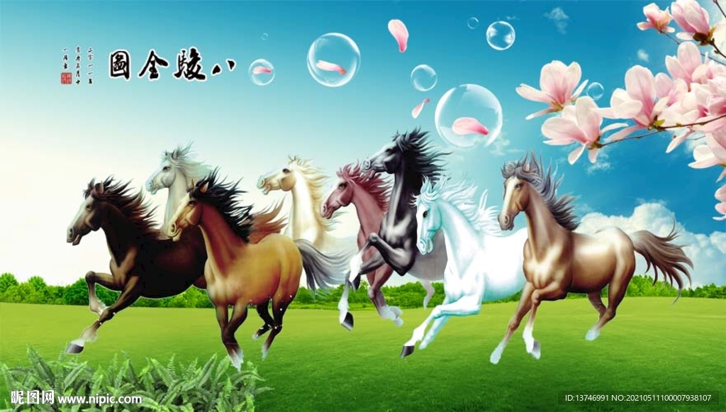 八骏全图