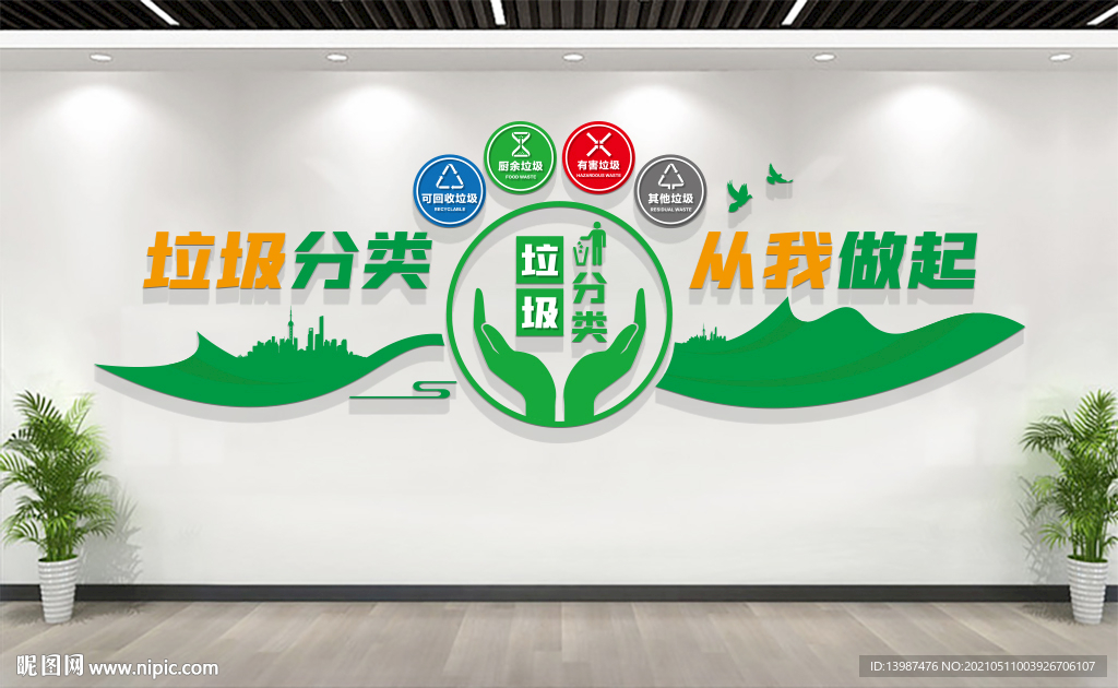 垃圾分类文化墙宣传栏