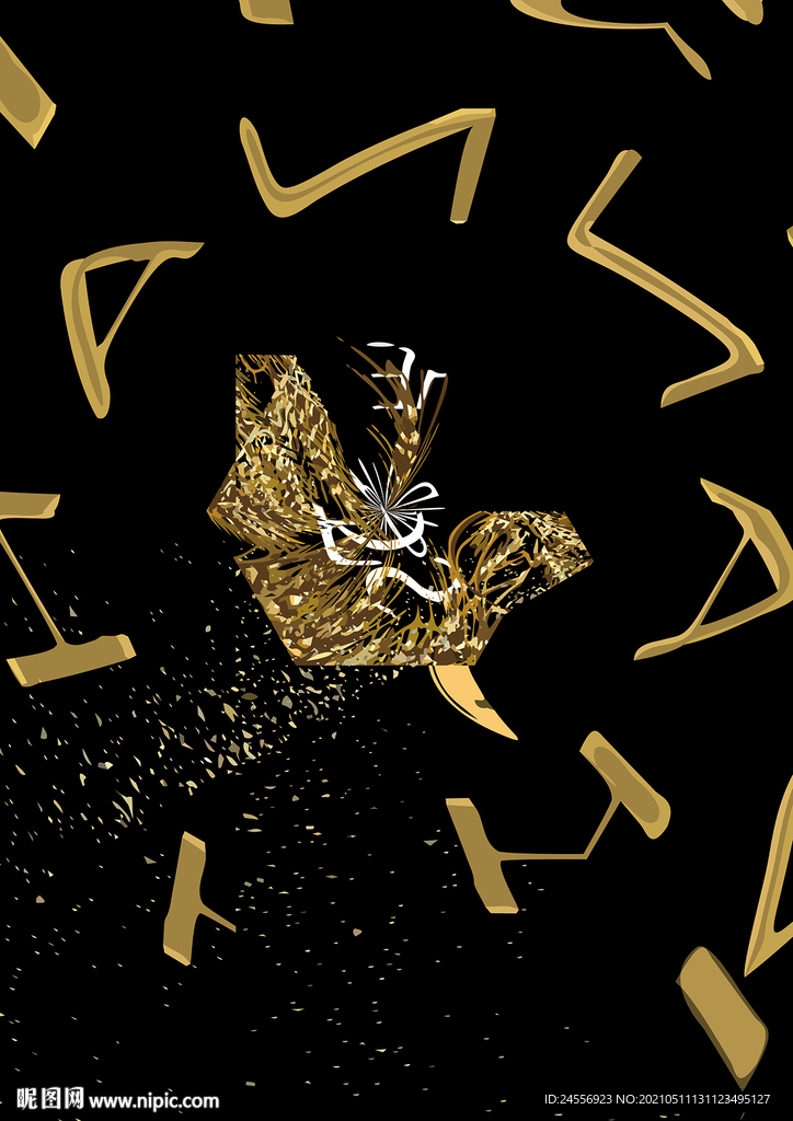 金色抽象画